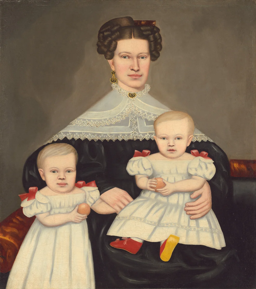 Mrs. Paul Smith Palmer and Her Twins by Erastus Salisbury Field, painting, 1835-1838