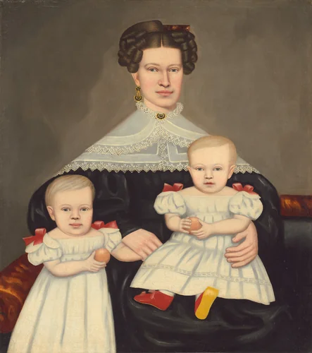 Mrs. Paul Smith Palmer and Her Twins by Erastus Salisbury Field, painting, 1835-1838