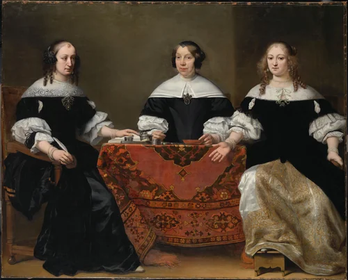 Portrait of the Three Regentesses of the Leprozenhuis, Amsterdam by Ferdinand Bol, painting, 1668-1671