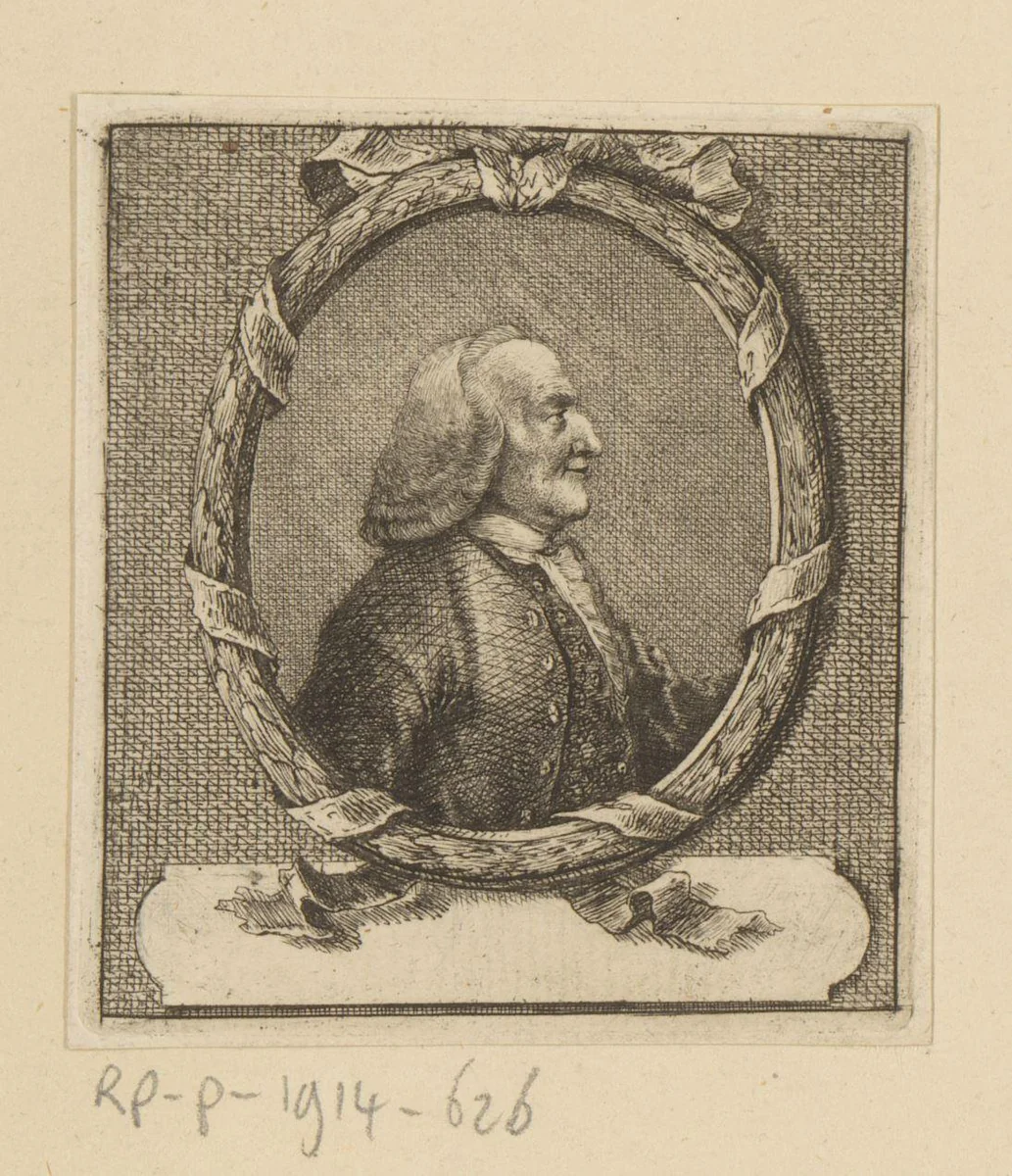 Portret van Johann Christian Senckenberg by Johann Andreas Benjamin Nothnagel, print, 1739-1804