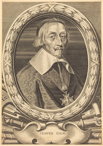 Armand Jean du Plessis, Cardinal Richelieu by Michel Lasne, print, 1590-1667
