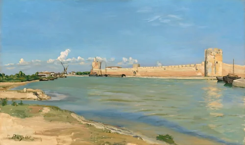 The Western Ramparts at Aigues-Mortes by Frédéric Bazille, painting, 1867
