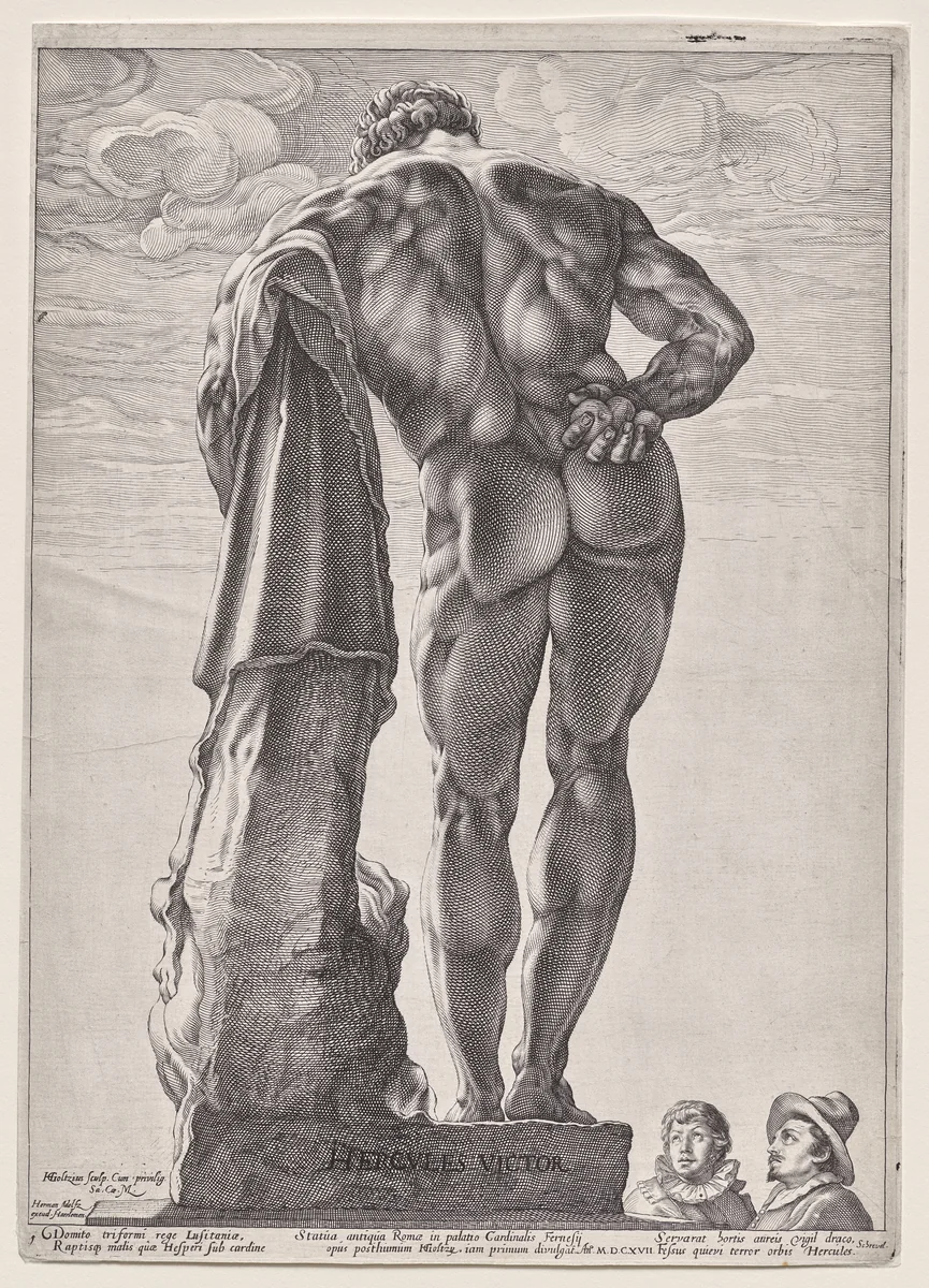 The Farnesian Hercules by Hendrick Goltzius, print, 1592