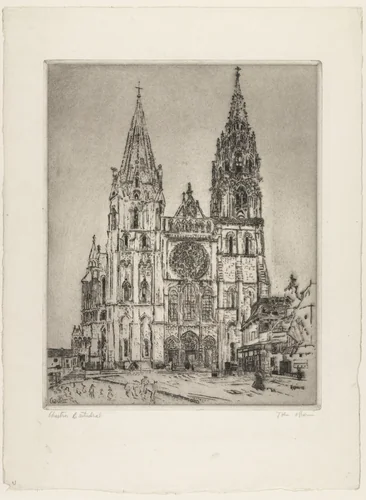 Chartres Cathedral by John Marin, print, 1910