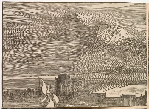 The Submersion of Pharaoh's Army in the Red Sea by Titian, print, 1514-1515