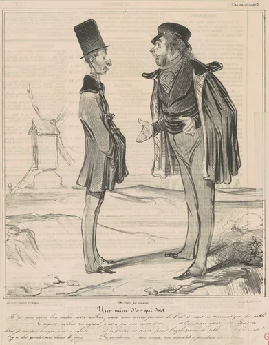 Une mine d'or qui dort by Honoré Daumier, print, 1840