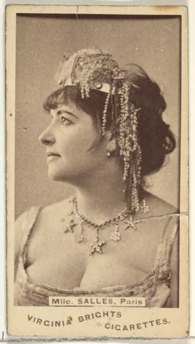 Mlle. Salles, Paris, from the Actors and Actresses series (N45, Type 1) for Virginia Brights Cigarettes by Allen & Ginter, photograph, 1885-1891