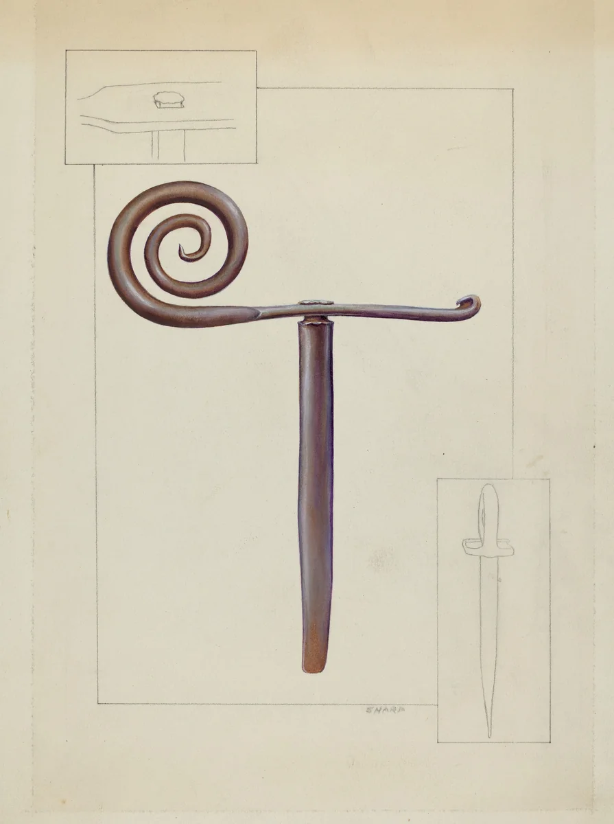 Shutter Stay by Floyd R. Sharp, index of american design, 1935-1942