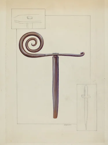 Shutter Stay by Floyd R. Sharp, index of american design, 1935-1942