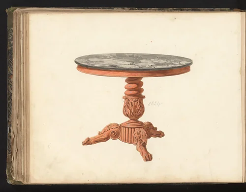 Ontwerp voor een tafel by anonymous, drawing, 1825-1839