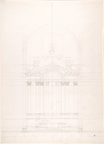 Design for the high altar of the Gesù Nuovo, Naples by Luigi Vanvitelli, drawing, 1700-1773