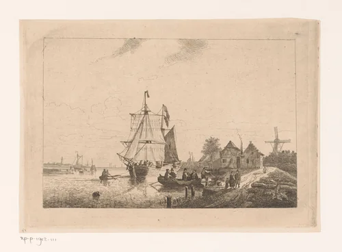Gezicht op Tholen by Egidius Linnig, print, 1851