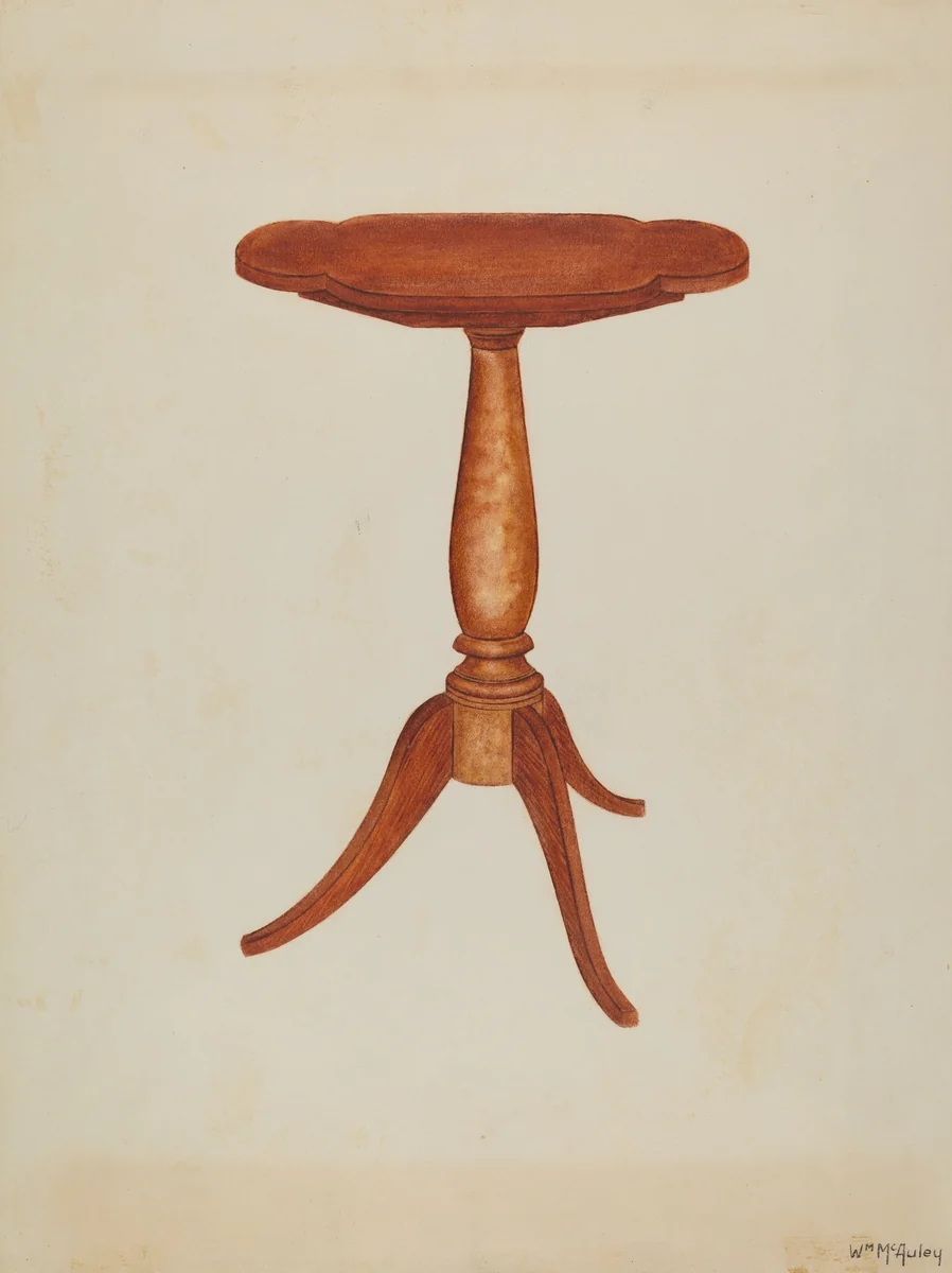 Tip-table or Cant-table by William McAuley, index of american design, 1937
