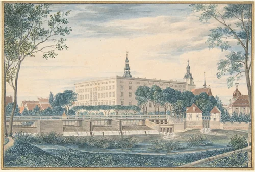 View of the Dessau Castle from the East by Heinrich Olivier, drawing, 1820