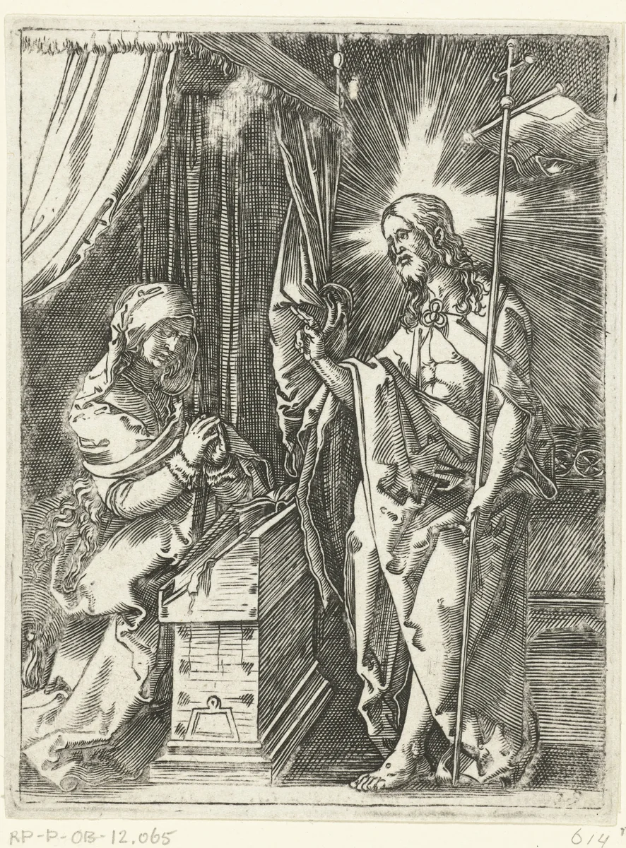 Christus verschijnt aan Maria by Unknown, print, 1510-1515