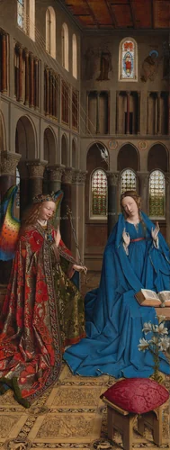 The Annunciation by Jan van Eyck, painting, 1434-1436
