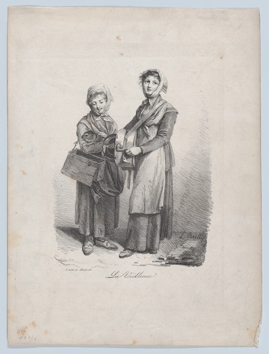 The Hurdy-Gurdy Player by Louis-Léopold Boilly, print, 1822