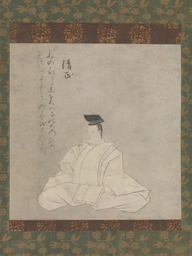 The Poet Fujiwara Kiyotada, from the “Narikane Version” of Thirty-six Poetic Immortals by Unidentified Artist, painting, 1200-1299