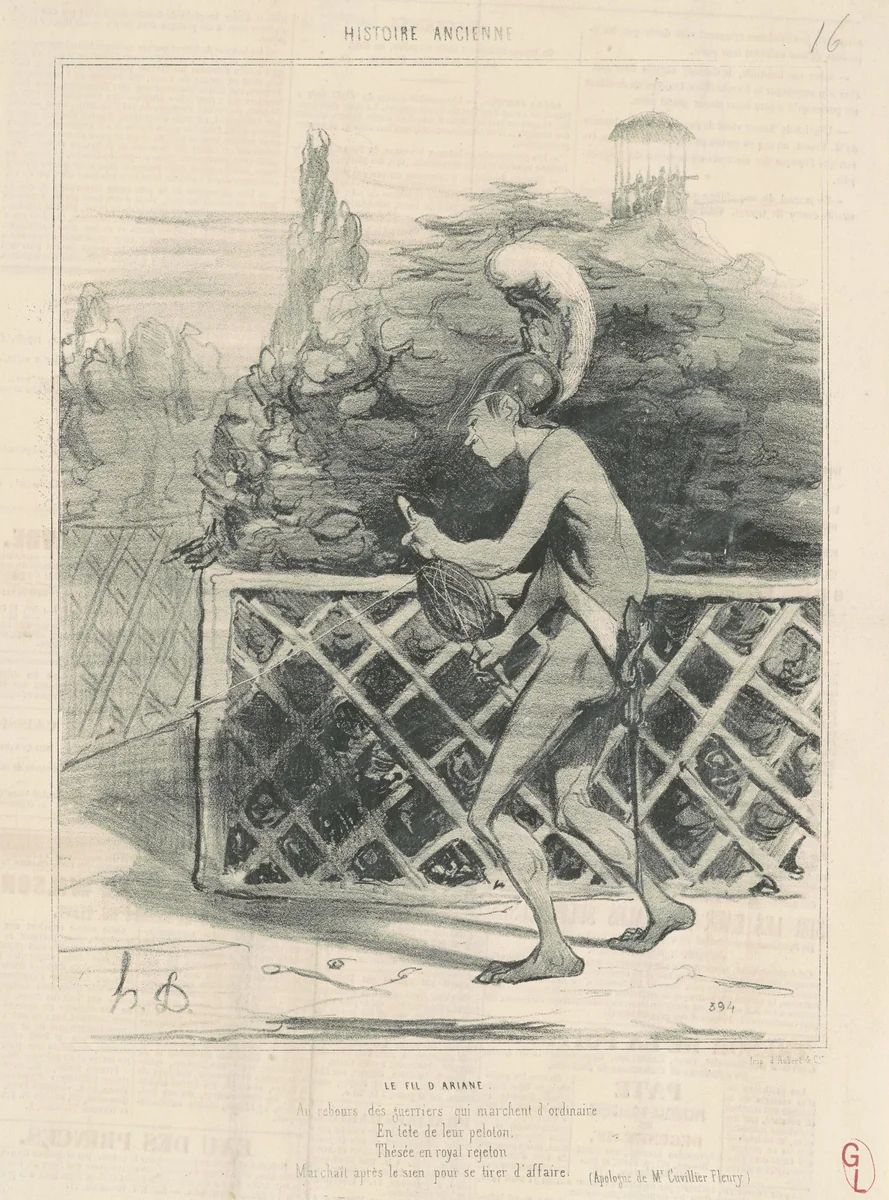 Le fil d'Ariane by Honoré Daumier, print, 1842