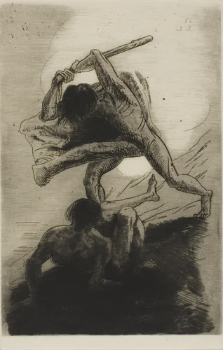 Cain and Abel by Odilon Redon, print, 1886