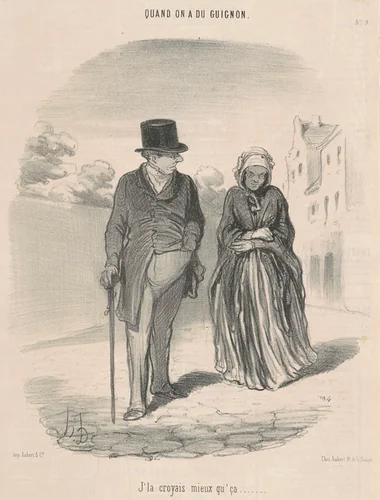 J'la croyais mieux qu'ça ... by Honoré Daumier, print, 1849