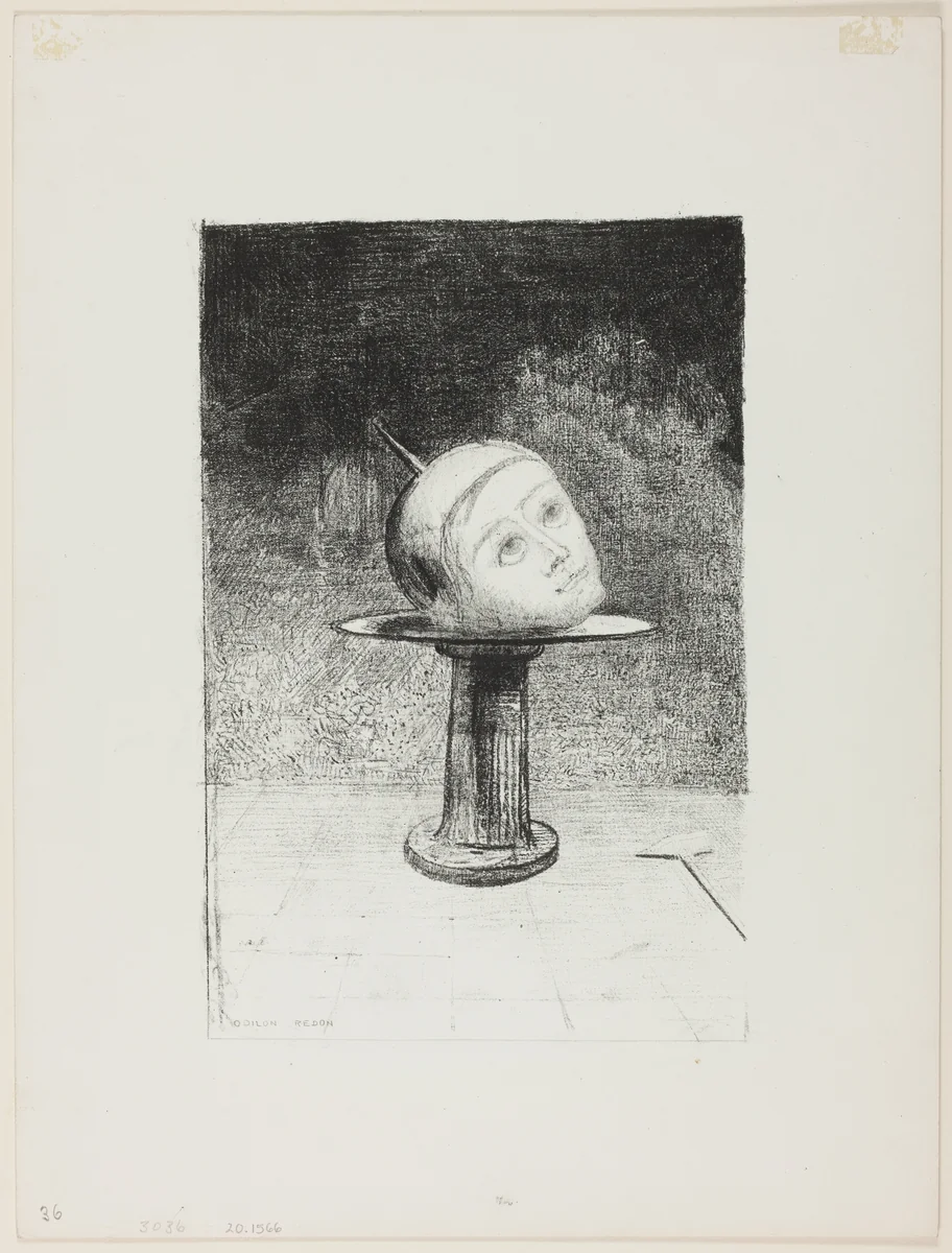 On the Dish, plate ten from In Dreams by Odilon Redon, print, 1879