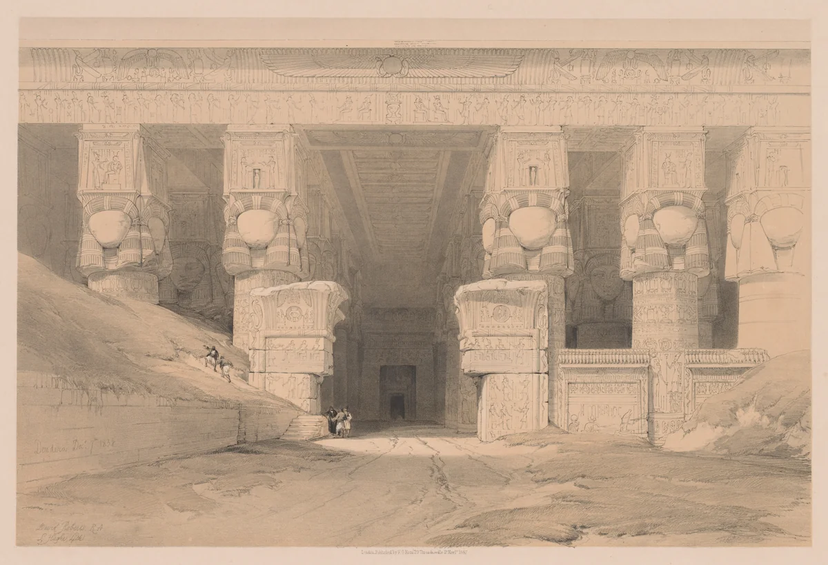 Egypt and Nubia: Volume I - No. 35, Dendera by Louis Haghe, print, 1838