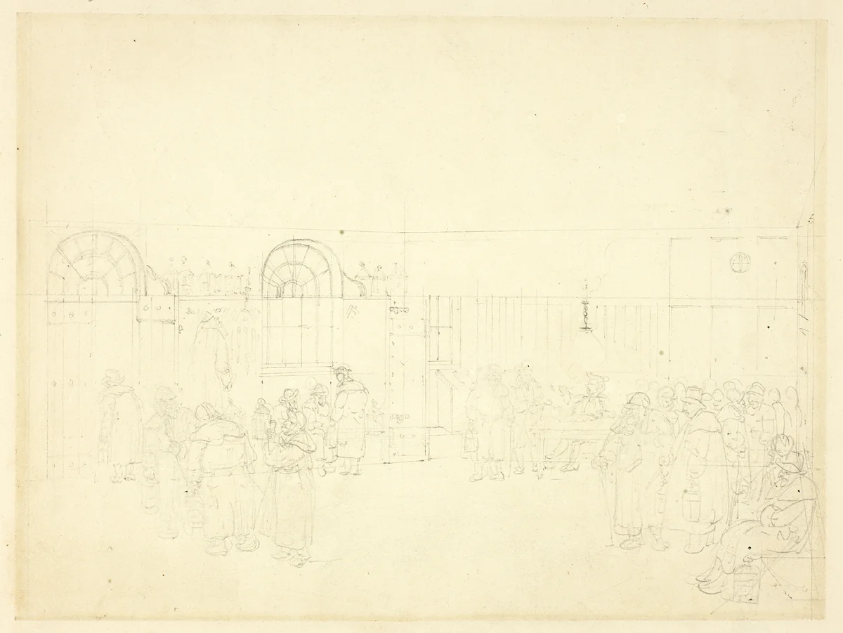 Study for Watch House, St. Mary Le Bone, from Microcosm of London by Augustus Charles Pugin
Thomas Rowlandson, drawing, 1807-1809