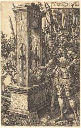 Titus Manlius Beheading His Son by Heinrich Aldegrever, print, 1553