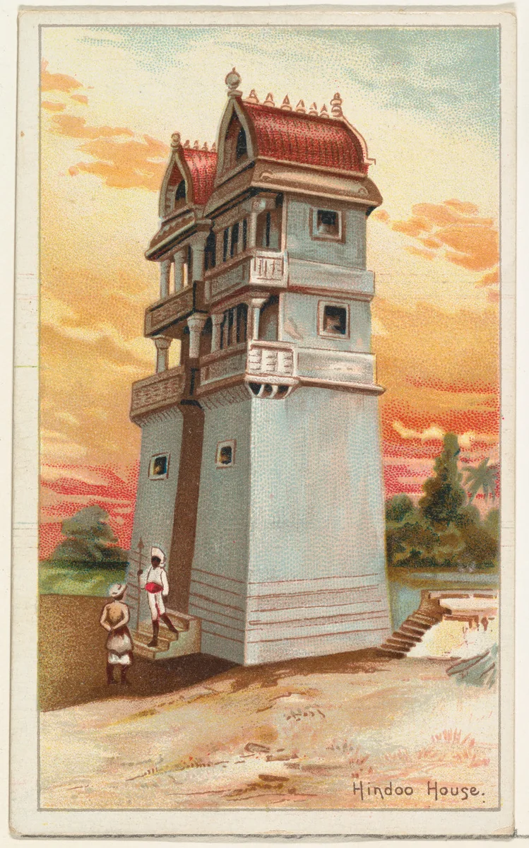 Hindoo House, from the Habitations of Man series (N113) issued by W. Duke, Sons & Co. to promote Honest Long Cut Smoking and Chewing Tobacco by The Giles Company, print, 1890