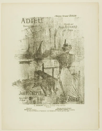 Farewell, from Mélodies de Désiré Dihau by Henri de Toulouse-Lautrec, print, 1895