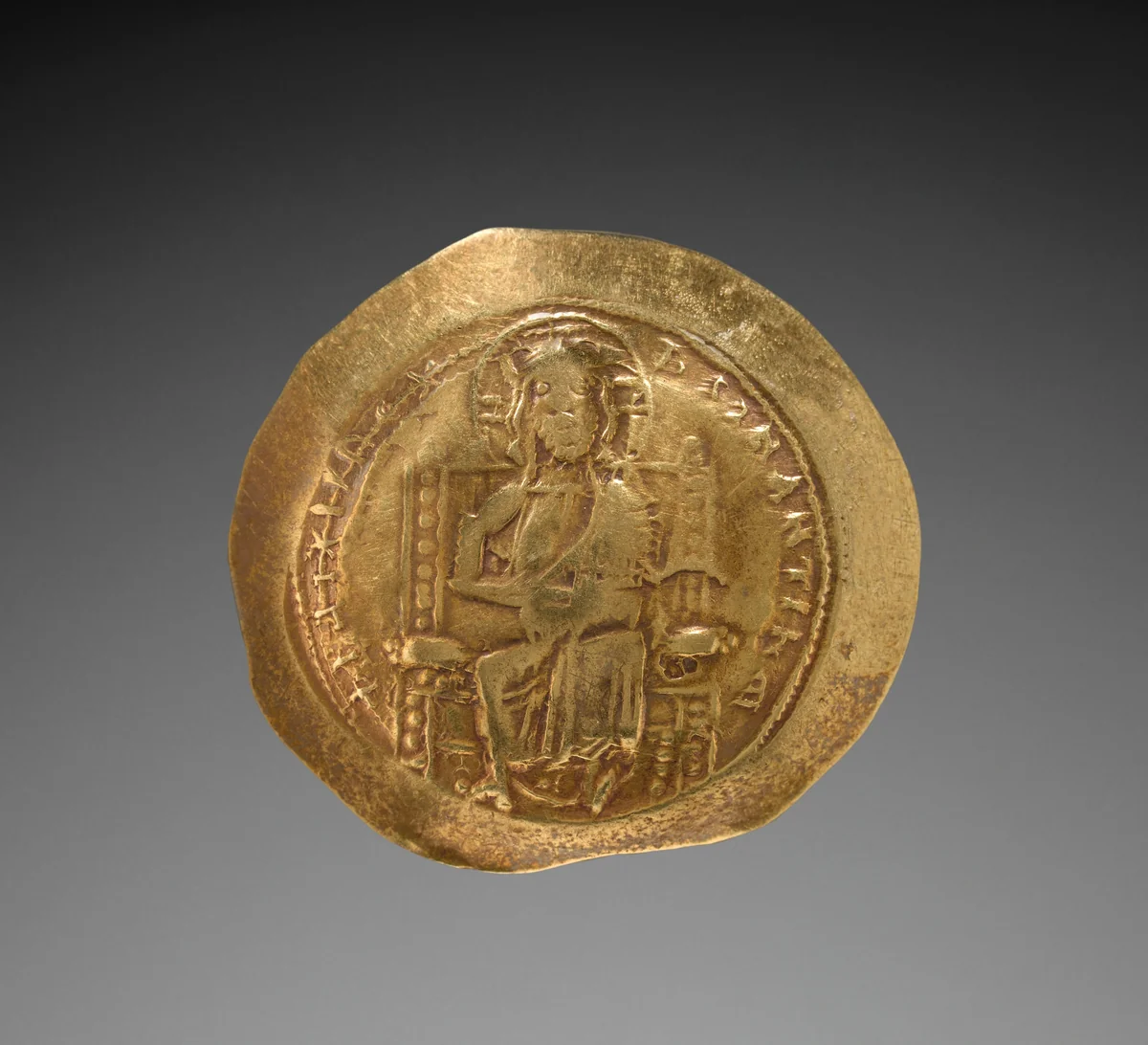 Scyphate Histamenon of Constantine X (reverse) by Unknown, metalwork, 1059-1067