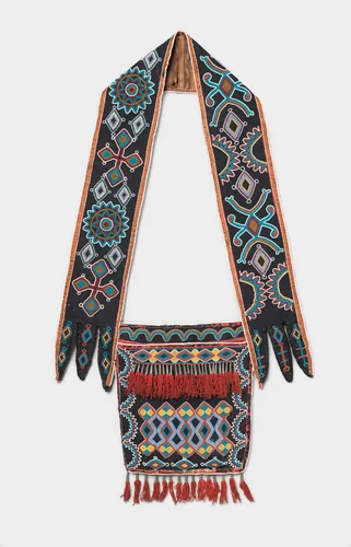 Shoulder bag by Delaware Artist, textile, 1835-1845