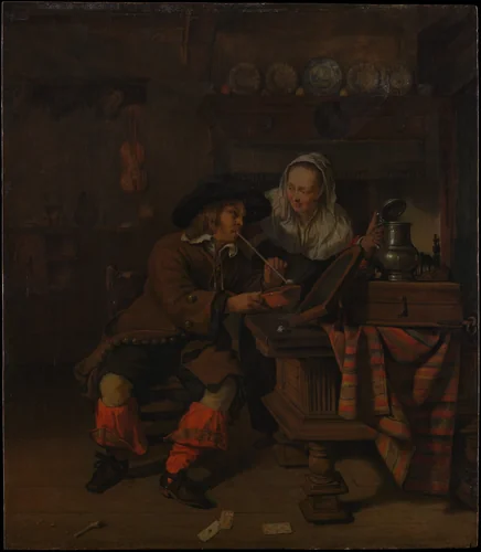 Tavern Scene by Gabriël Metsu, painting, 1649-1667