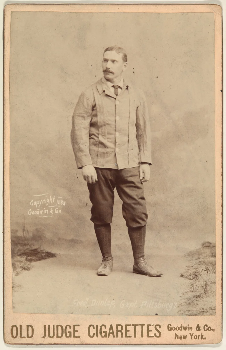 Fred C. Dunlap, Captain, Pittsburgh, from the series Old Judge Cigarettes by Goodwin & Company, photograph, 1888