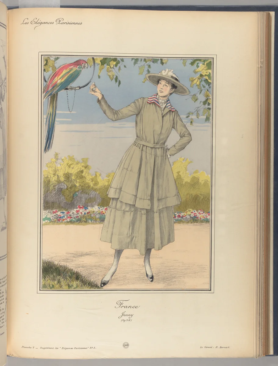 Les élégances Parisiennes : publication officielle des Industries francaises de la mode by Hachette, artwork, 1916