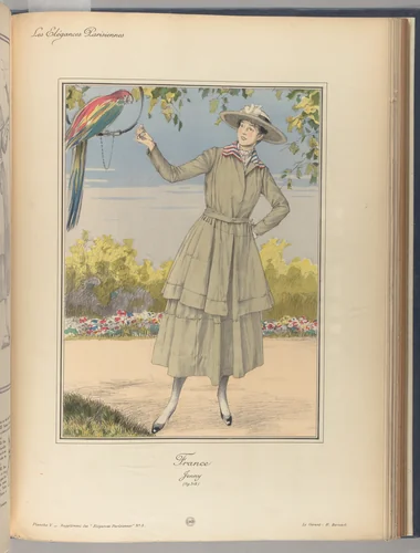 Les élégances Parisiennes : publication officielle des Industries francaises de la mode by Hachette, artwork, 1916
