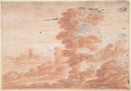 Landscape by anonymous, drawing, 1600-1700