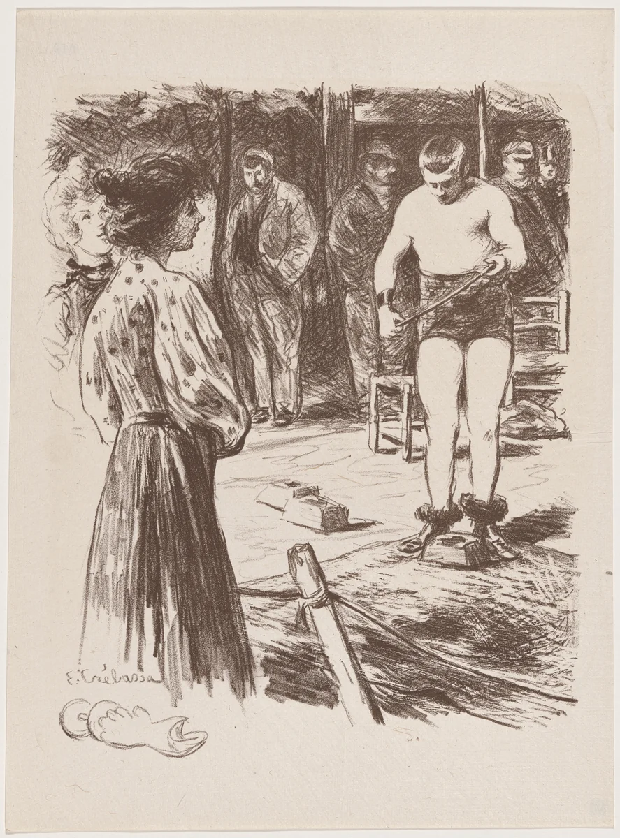 Lutteurs by Paul Edouard Crébassa, print, 1895