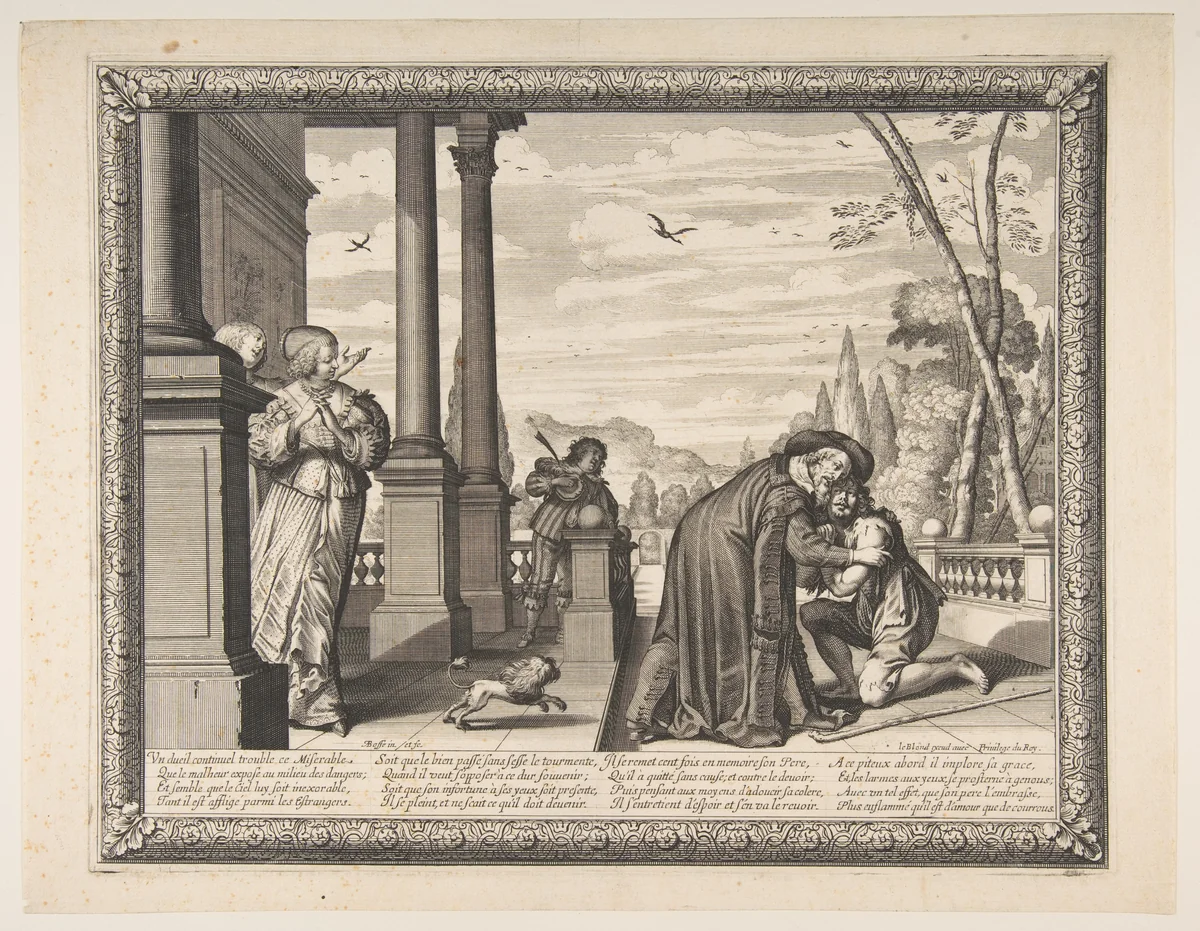 Return of the Prodigal Son by Abraham Bosse, print, 1631-1641