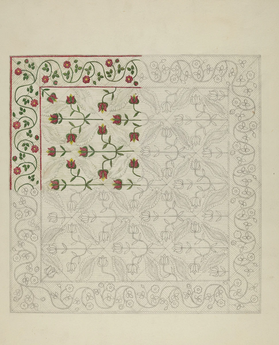 Quilt by Alice Cosgrove, index of american design, 1939