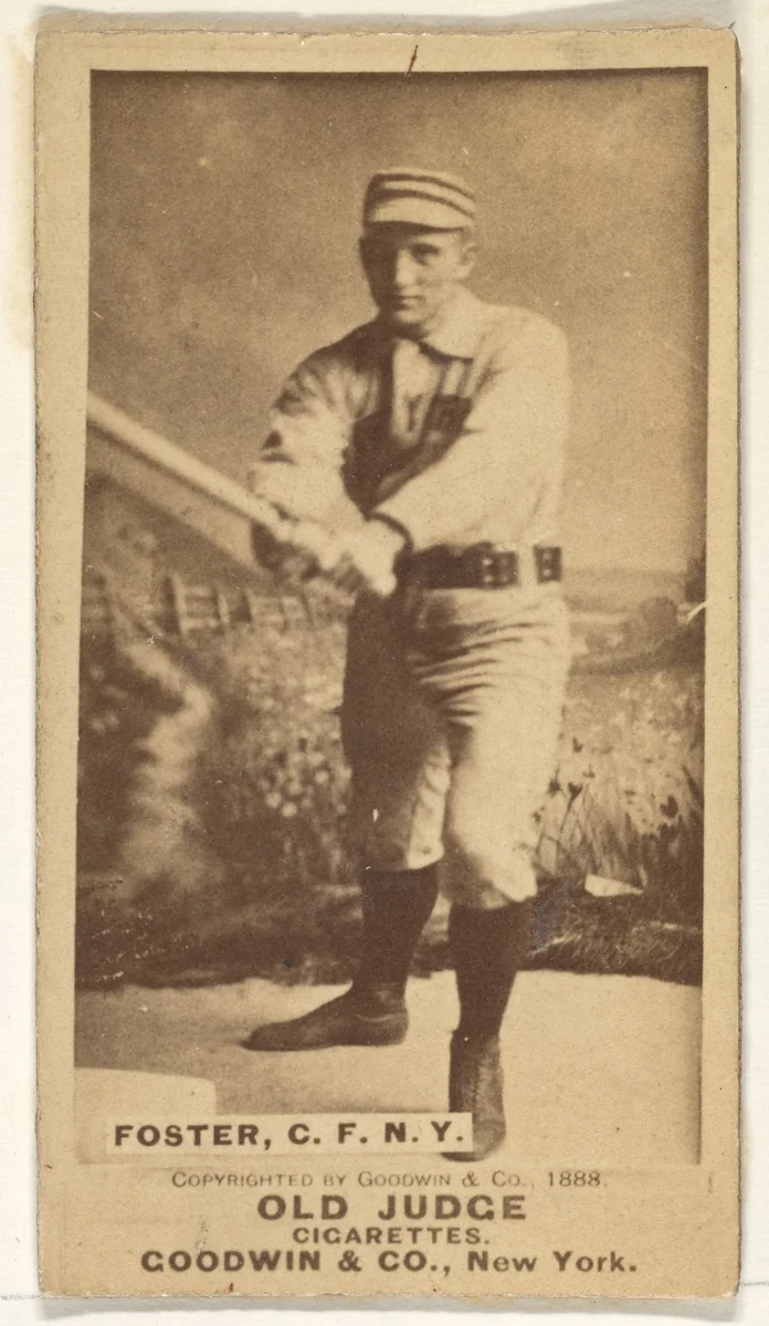 Elmer Ellsworth Foster, Center Field, New York, from the Old Judge series (N172) for Old Judge Cigarettes by Goodwin & Company, photograph, 1888