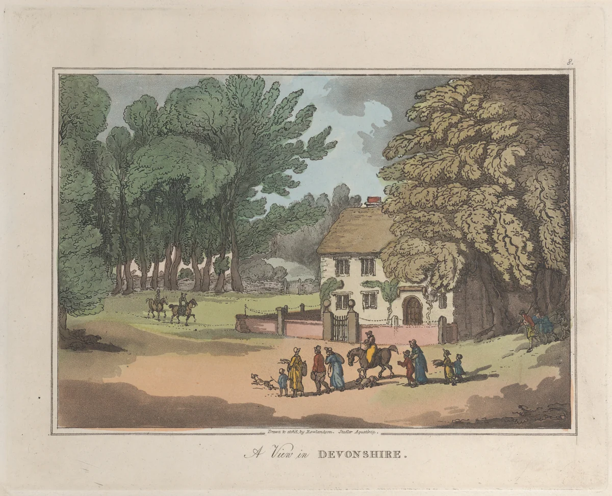 A View in Devonshire by Thomas Rowlandson, print, 1822
