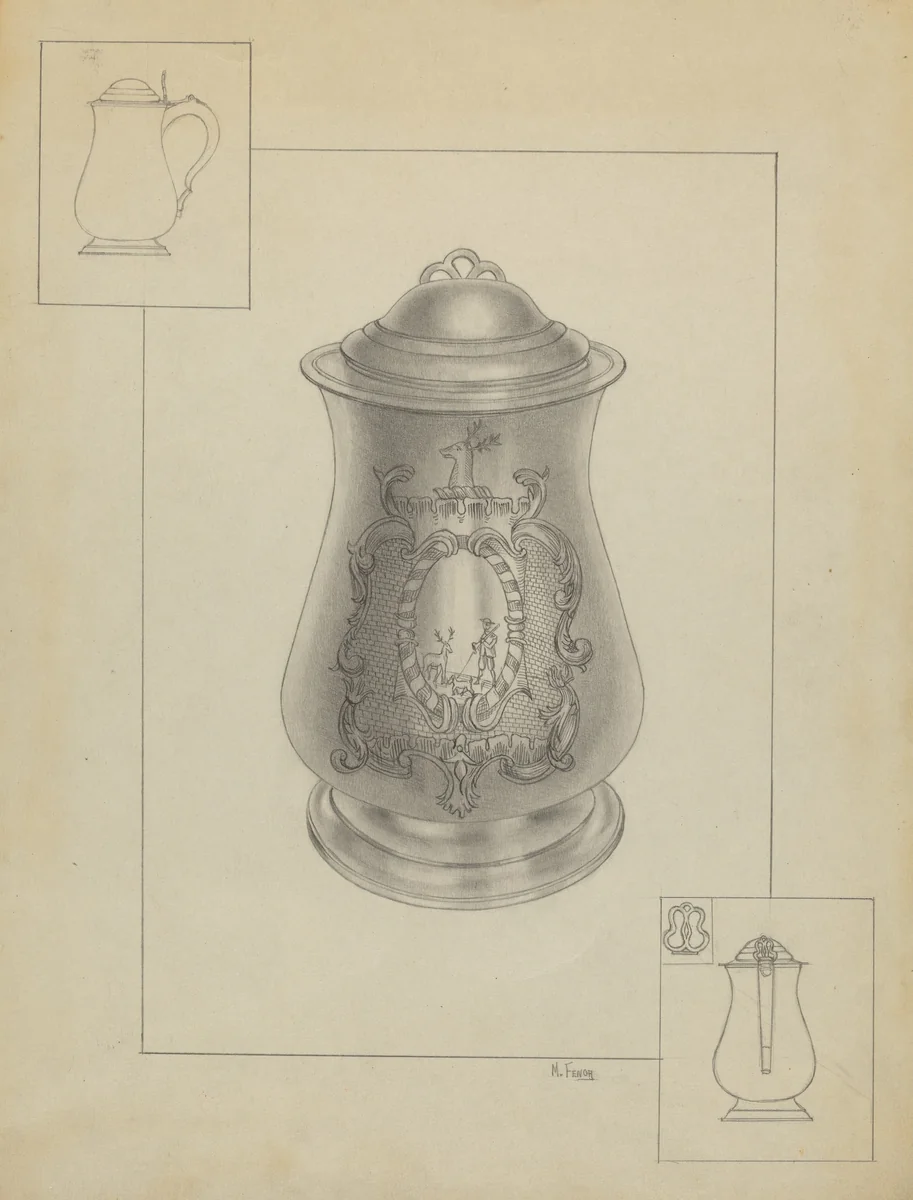 Silver Tankard by Michael Fenga, index of american design, 1936