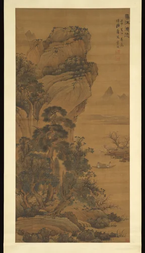 Hermit-Fisherman on a Spring River by Lan Ying, painting, 1632