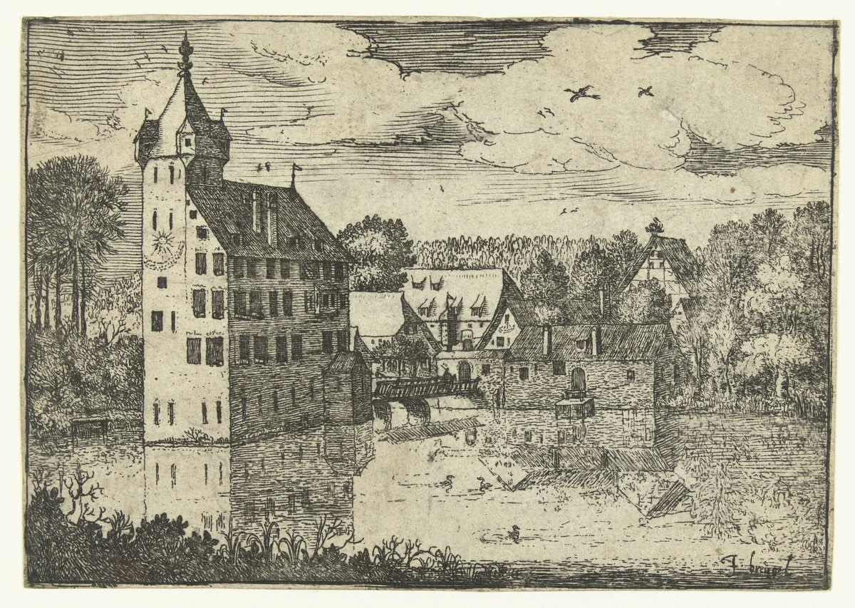 Kasteel Unterburg te Nürnberg of kasteel Dinterburg nabij Nürnberg by Unknown, print, 1578-1625