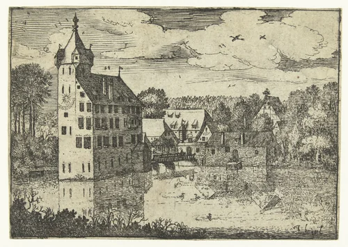 Kasteel Unterburg te Nürnberg of kasteel Dinterburg nabij Nürnberg by Unknown, print, 1578-1625