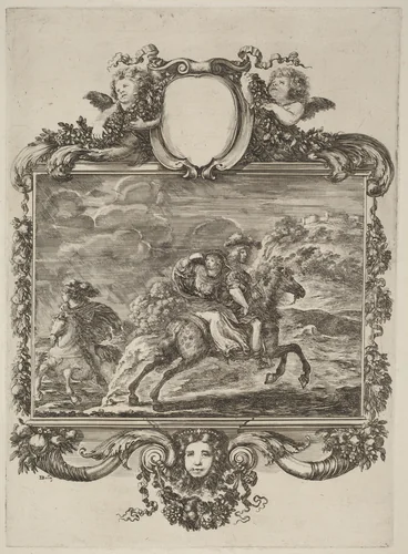 Clovis and Clotilda by Stefano della Bella, print, 1610-1664