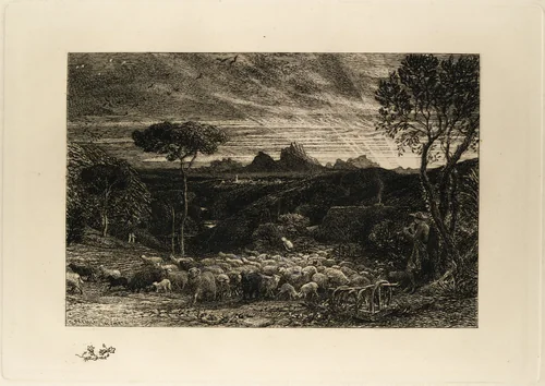 Opening the Fold, or Early Morning by Samuel Palmer, print, 1880