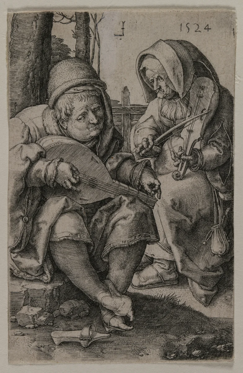 The Musicians by Lucas van Leyden, print, 1524